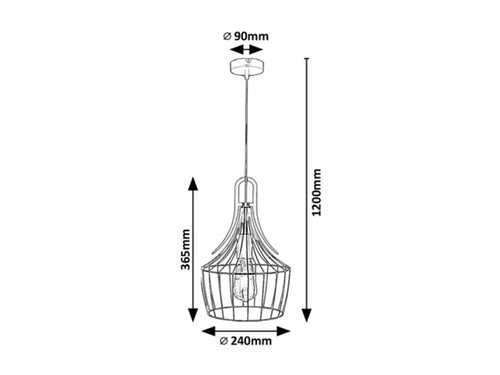 Visilica Parov E27 1x MAX 40 mat crno