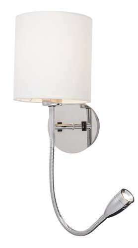 Zidna lampa Larkin E27 1x MAX 40 + LED 3 hrom