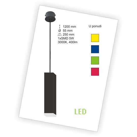 M10275 zelena LED visilica 3000K 1x5W 400lm Mitea Lighting