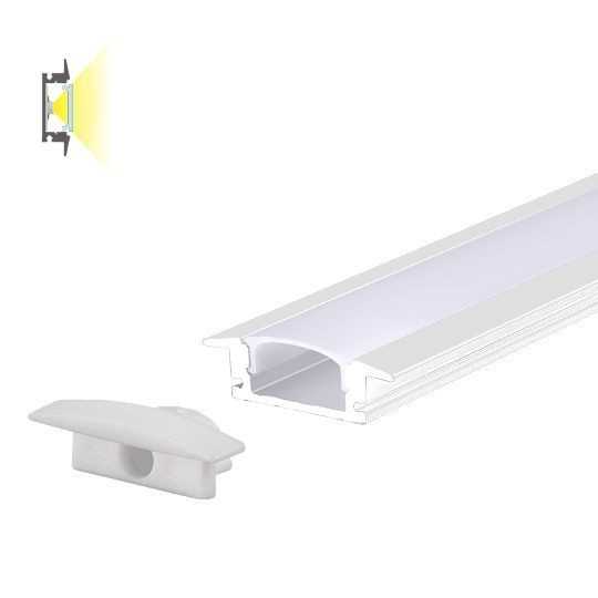 M508-B BELI Aluminijumski profil za LED trake ugradno-nadgradni set sa difuzerom 2000x24 7x7mm Mitea Lighting