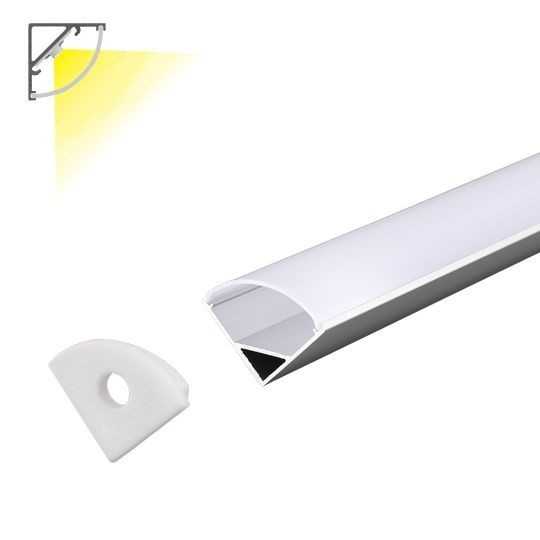 M601A 3M aluminijumski profil za LED trake ugaoni 3000x16x16mm set sa difuzerom Mitea Lighting