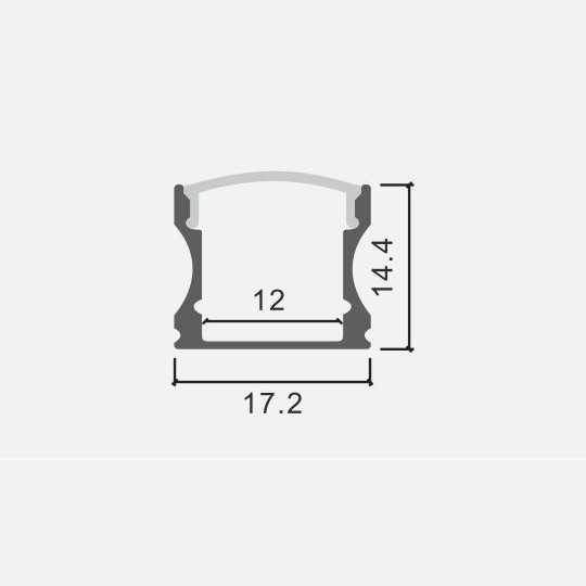 MA613-C CRNI Aluminijumski profil za LED trake nadgradni set sa difuzerom 2000x17 2x15 5mm Mitea Lighting