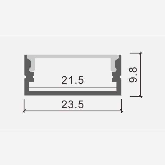 MA617 Aluminijumski profil za LED trake nadgradni set sa difuzerom 2000x23 5x9 8mm Mitea Lighting