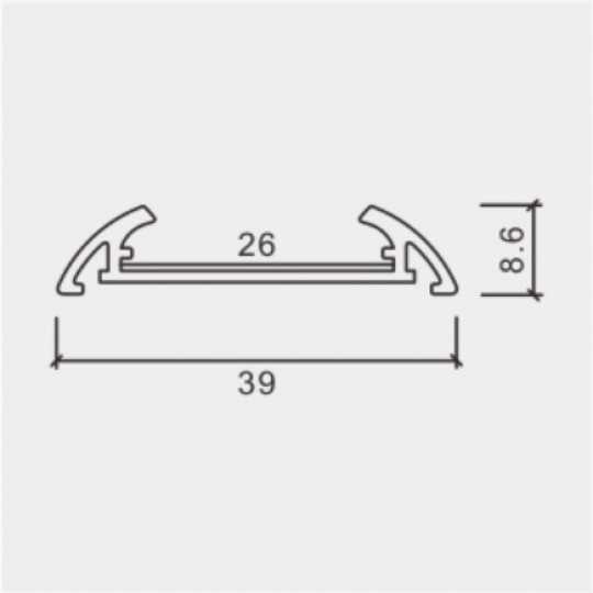 MA620 Aluminijumski profil za LED trake set sa difuzorom 39x8 6x2000mm Mitea Lighting