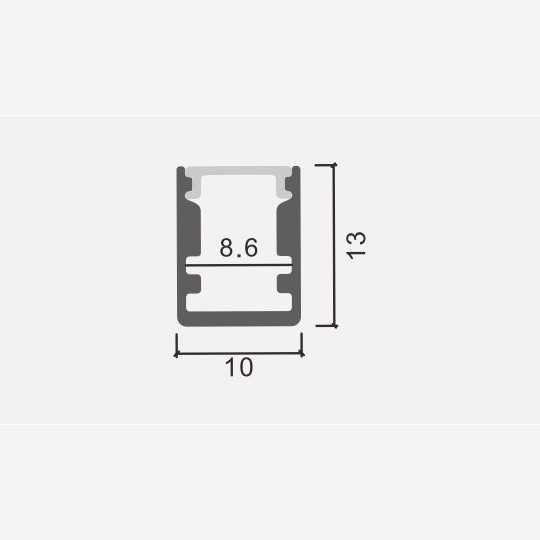 MA624 Aluminijumski profil za LED trake nadgradni set sa difuzerom 2000x10x13mm Mitea Lighting