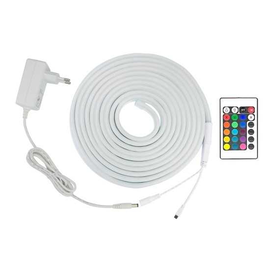 MLY-5050-60 5m 12V IP65 60 LED/1m SET RGB NEON FLEX sa adapterom i daljinskim 24 tastera Mitea Lighting